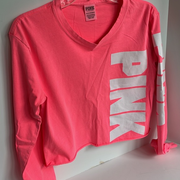 Victoria’s Secret Pink long sleeve cropped crewneck T-shirt size extra small - Picture 5 of 5